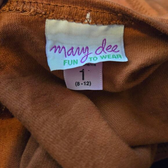 Vintage Mary Dee Fun To Wear Dress Size 1 Maxi Drawings Brown Sleeveless Boho - Picture 7 of 8